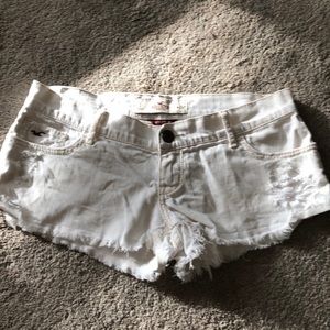 White jean shorts